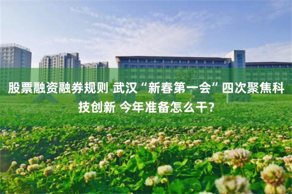 股票融资融券规则 武汉“新春第一会”四次聚焦科技创新 今年准备怎么干？