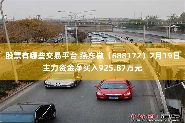 股票有哪些交易平台 燕东微（688172）2月19日主力资金净买入925.87万元