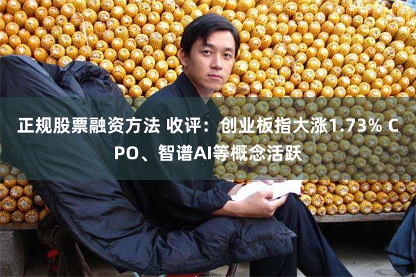 正规股票融资方法 收评：创业板指大涨1.73% CPO、智谱AI等概念活跃