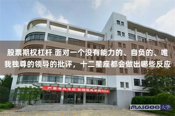 股票期权杠杆 面对一个没有能力的、自负的、唯我独尊的领导的批评，十二星座都会做出哪些反应